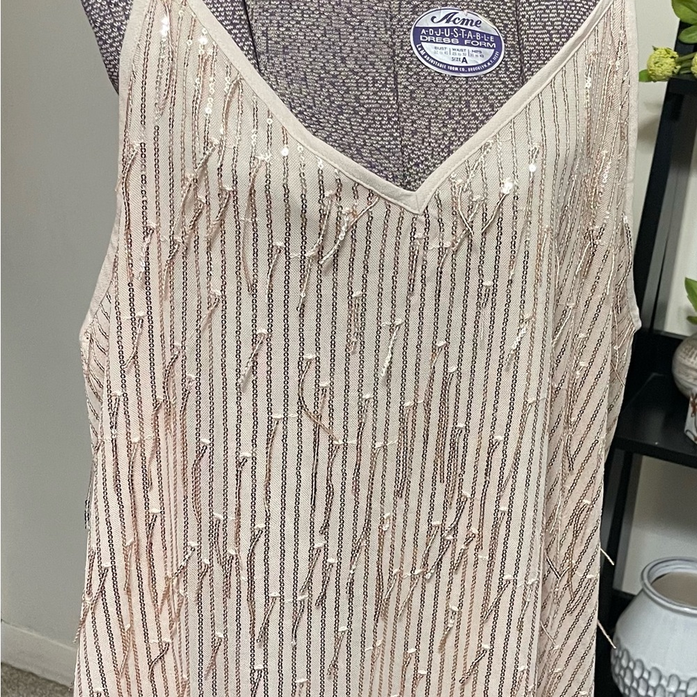 Maurices Pink Sequin Striped Camisole